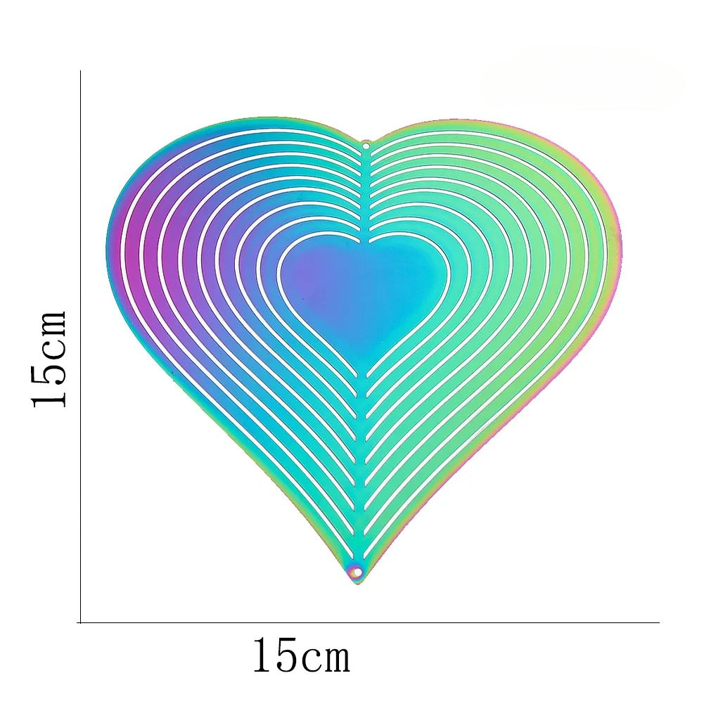 Wholesale Love 3D Rotating Stainless Steel Wind Chime